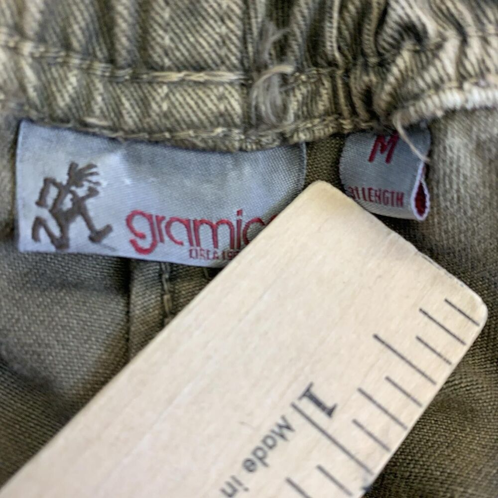Gramicci Pants Mens Medium Olive Cotton Twill Elastic Waist Climbing Hiking - Picture 5 of 8